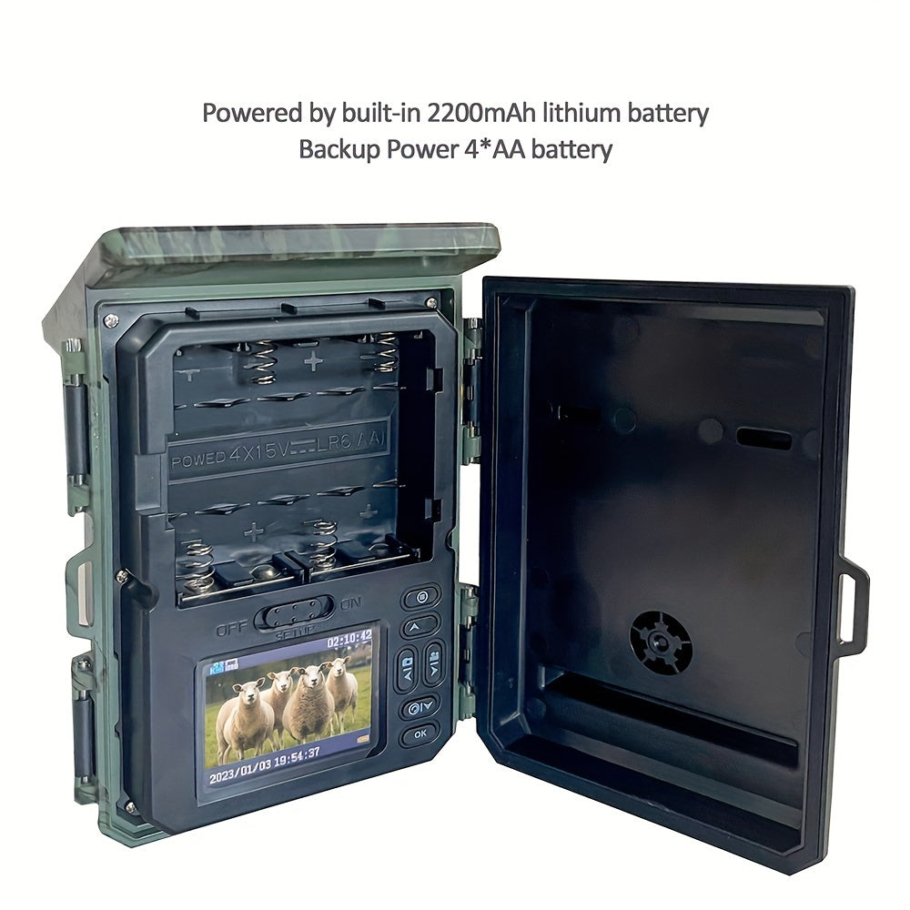 Solar-Powered 4K Wildlife Trail Cam Hunting Camera-3