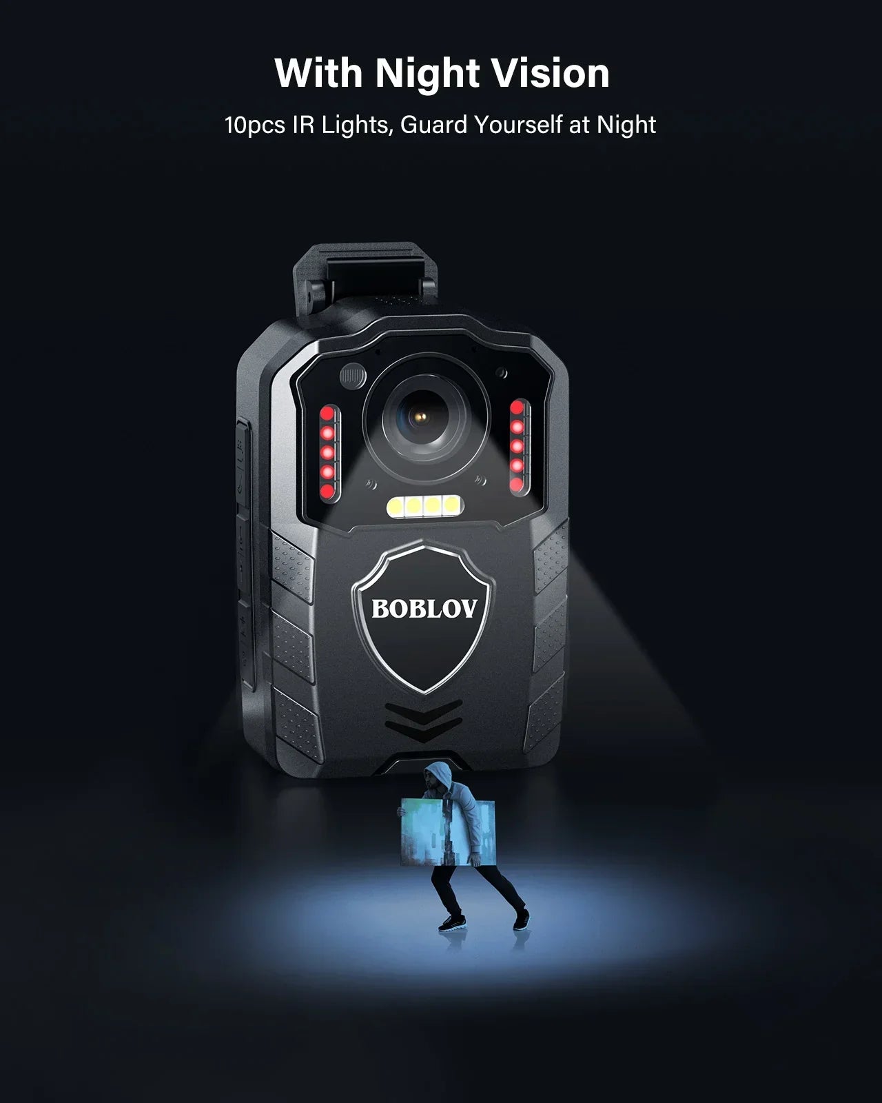 1080P Body Camera with 13-Hour Recording 64GB Black-4