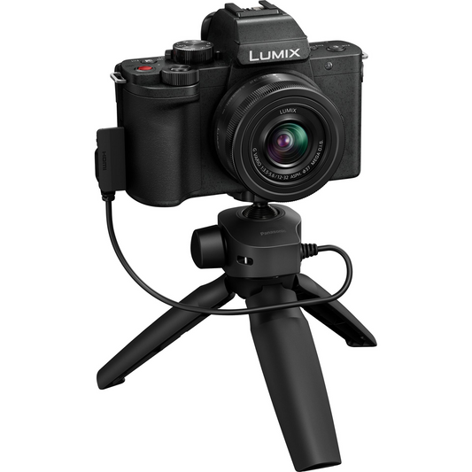 Panasonic Lumix DC-G100D Digitális fényképezőgép + H-FS 12-32 + DMW-SHGR2 KIT - Fekete (DC-G100DVEGK)-0