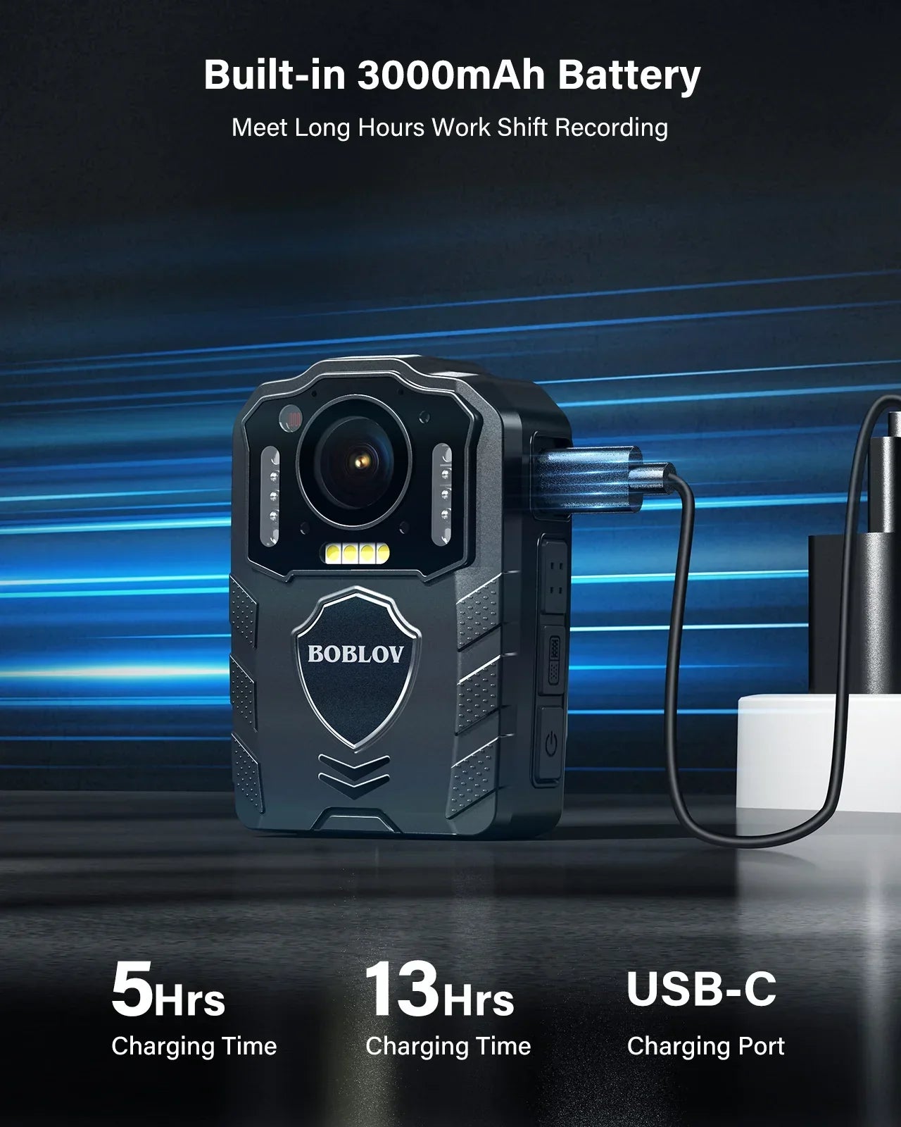 1080P Body Camera with 13-Hour Recording 64GB Black-3